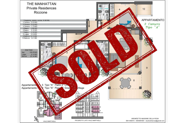 Apartment n. 5 | Type A | Chelsea Floor n. 2 | 3 Bedrooms